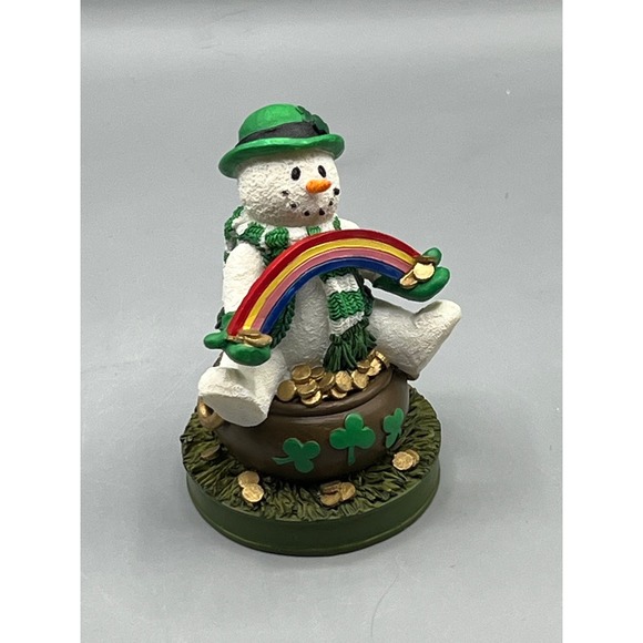 Always Cool Papel Giftware Luck O' the Irish Snowman Leprechaun Pot of Gold - Picture 5 of 8